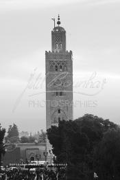 Image du Maroc Professionnelle de  Le minaret de la Koutoubia, l’emblème de Marrakech, la ville rouge, Samedi 26 Février 2005. Erigé en pierre de taille son édification fut décidée en 1158 par le sultan Almohade Abdel Moumen aussitôt après sa conquête de Marrakech.  (Photo / Abdeljalil Bounhar)